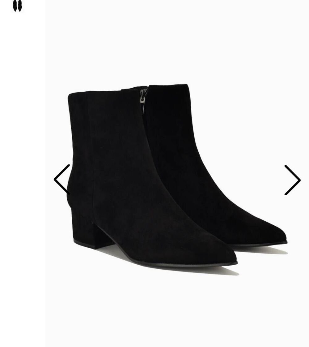 Nine West Maribu Women’s 9.5 Black Suede Pointed Toe Ankle Booties NIB Witchy